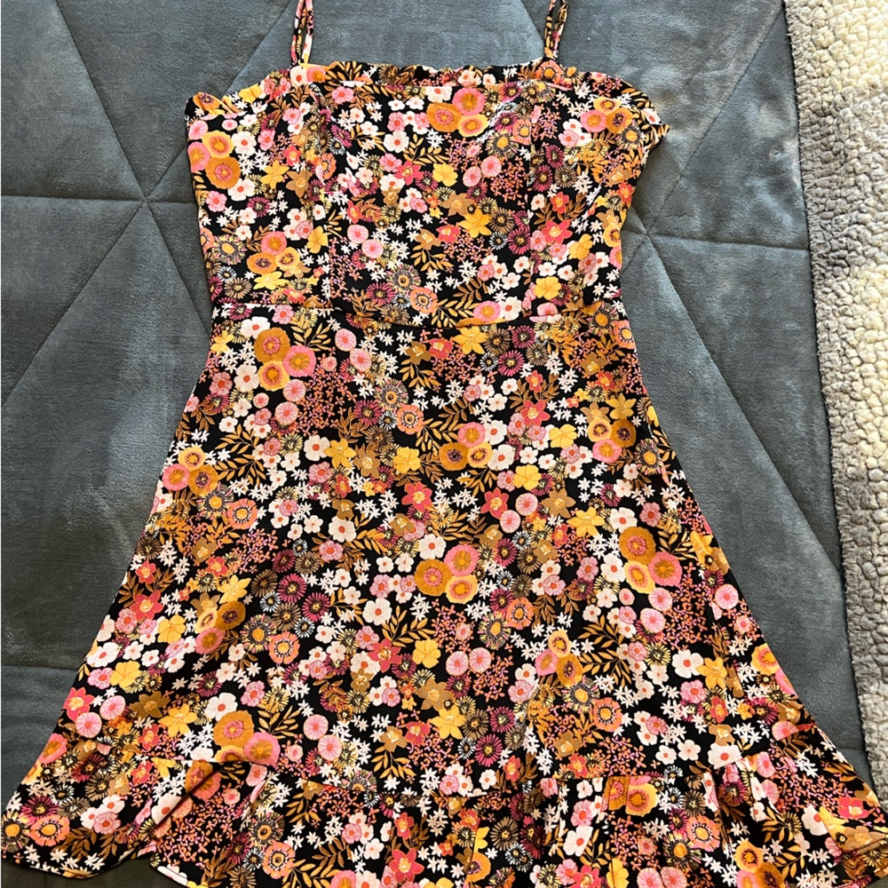 Floral Spaghetti Strap Summer Mini Dress